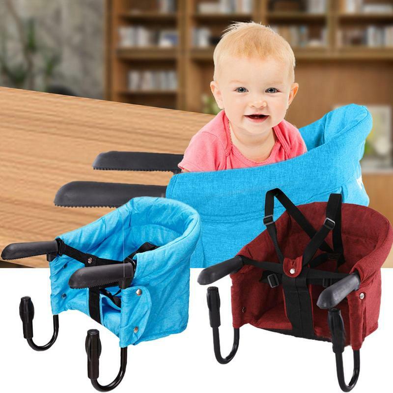 Chaise Haute Pliable pour Bébé, Rehausseur de Table, Portable, avec Ceinture de Sécurité, à Crochet, Accessoires SFP