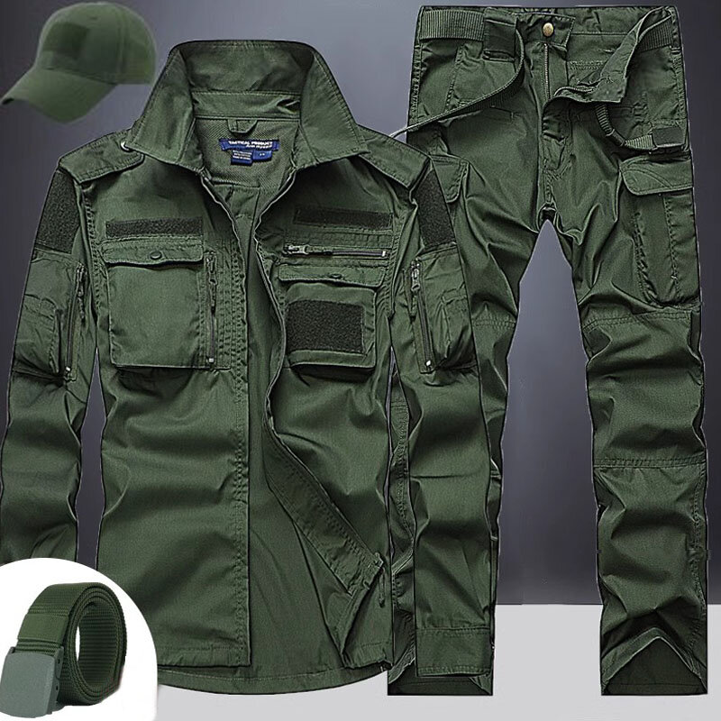 ชุดยุทธวิธีสำหรับผู้ชายชุดฝึกทหารแขนยาวระบายอากาศได้มีกระเป๋าหลายกระเป๋าชุดฤดูร้อน