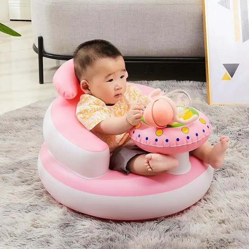 Opblaasbare Baby Seat Sofa Badkamer Kruk Baby Rusting Fauteuil Baby Voeding Eetkamerstoel Leren Zitjes