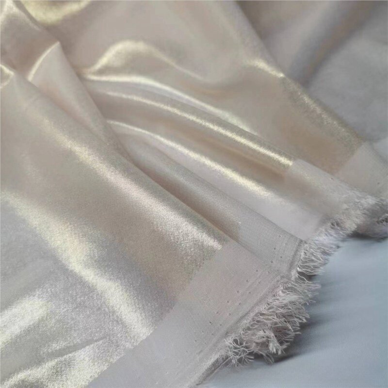 قماش برونزي شيفون ، خياطة يدوية ذاتية الصنع ، تنورة زخرفة ، 100D