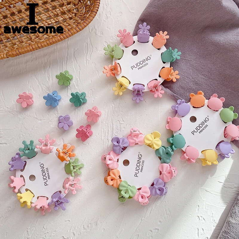 10Pcs Small Baby Girls Mini Hairpin Mix Color Hair Claw Clips for Kids Hairpins Headwear Accessories Hair Crab Claw Grip Bangs
