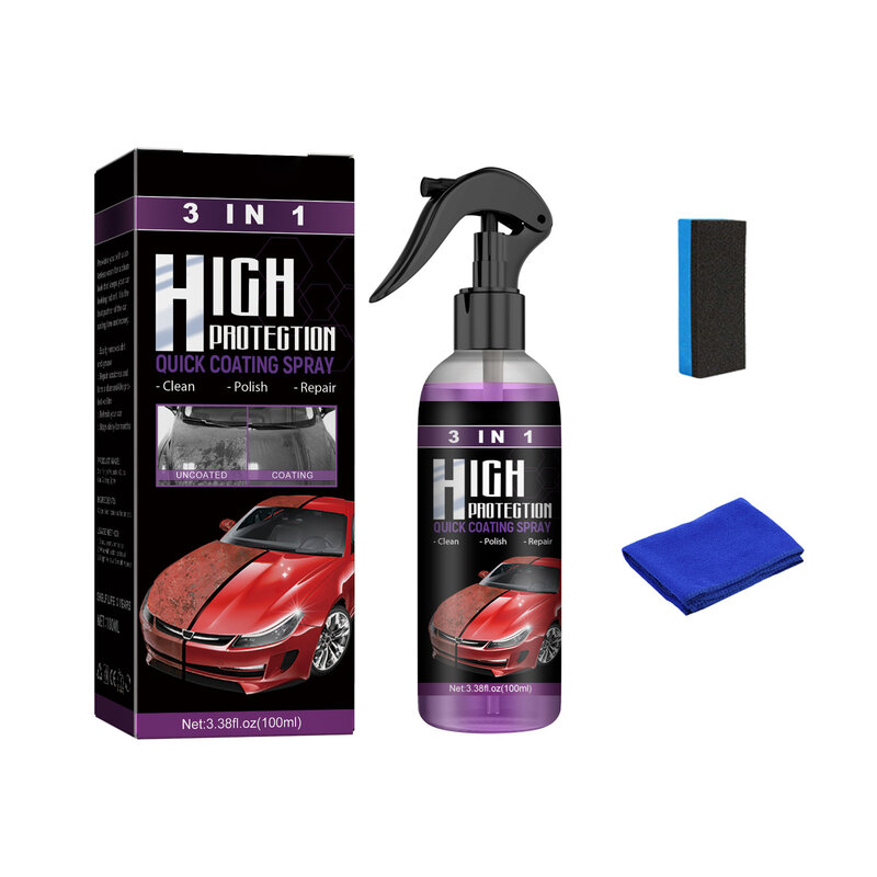 3 In 1 Ceramic Coating Spray High Protection Car Shield Coating Car Paint Repair Car Exterior Restorer Ceramic Spray Coating
