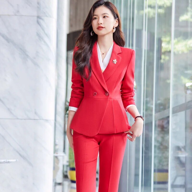2023 Autumn and Winter Professional Small Suit Coat Suit Jewelry Store Front Stage Work Wear Clothes High-End Temperament Suit F