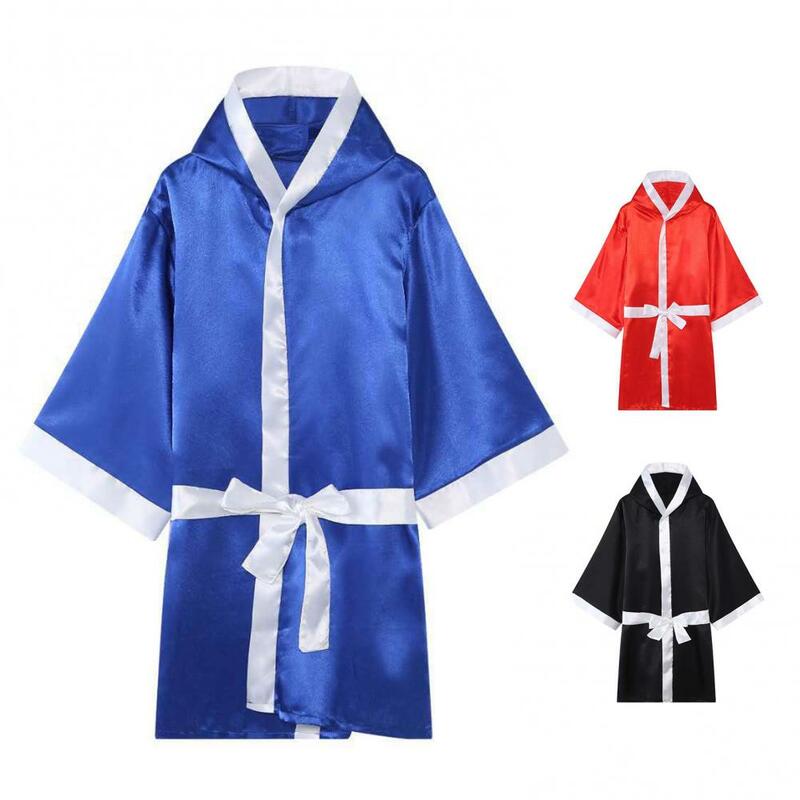 Robe de Boxe Unisex com Cinto, Robe de Treinamento de Competição, Vestido Kickboxing, Uniforme Esportivo, Vestes de Treinamento, Manga Comprida
