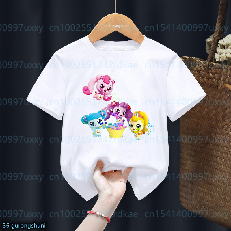 T-shirt imprimé dessin animé coréen pour filles et garçons, Tini Ping, mignon, animation, mode décontractée, vêtements pour bébés