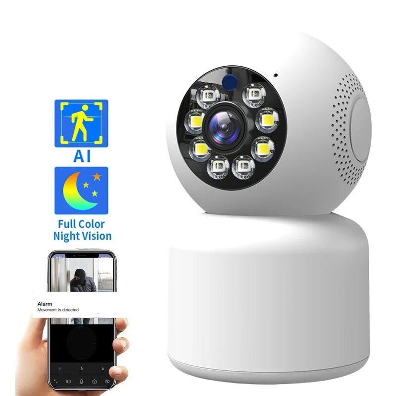 YI IOT-Caméra de surveillance IP WiFi 2MP/4MP, dispositif de sécurité domestique sans fil, babyphone vidéo, avec fonction pan/tilt et télécommande, vision nocturne et audio bidirectionnel