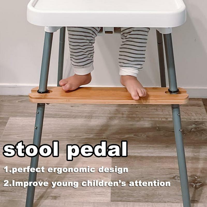 مسند قدم خشبي طبيعي مانع للإنزلاق مرتفع للأطفال ، مسند قدم ثابت ، ملحقات للأطفال الصغار