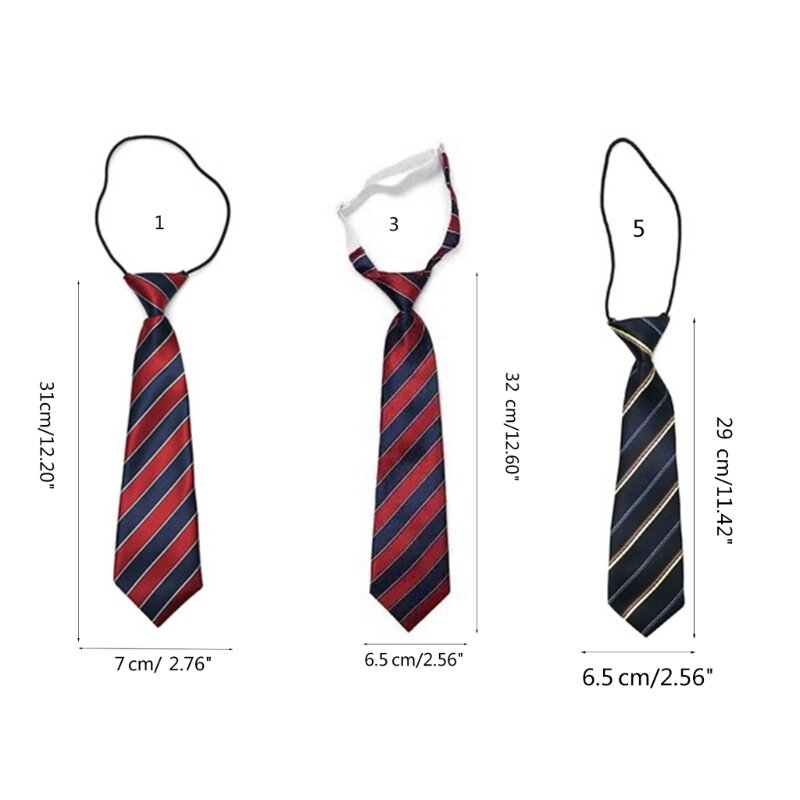 652F Kinder-Krawatten mit gestreifter Fliege für Jungen, vorgebundene Krawatten für Jungen, vorgebundene Krawatten