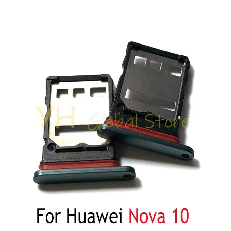 Suporte da bandeja do entalhe do cartão SIM, peças de reparo, Huawei Nova 10, 11, 11i Pro, SE, 5pcs