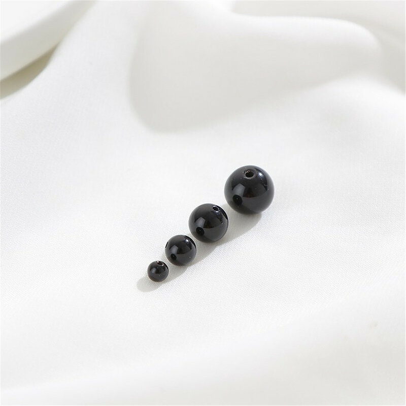 Perles d'onyx noires naturelles, perles adt, bracelets perlés faits à la main, colliers de la présidence, bijoux, matériaux, accessoires de bricolage, Lino 1