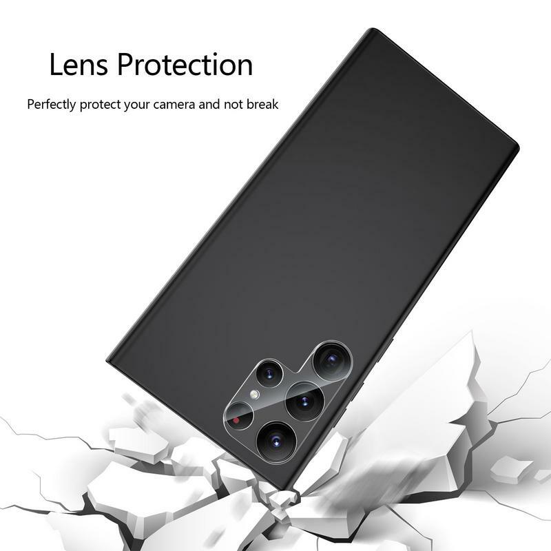 Protetor de lente de câmera de vidro temperado para telefone, resistente a arranhões e anti-estilhaçamento, S22 Ultra