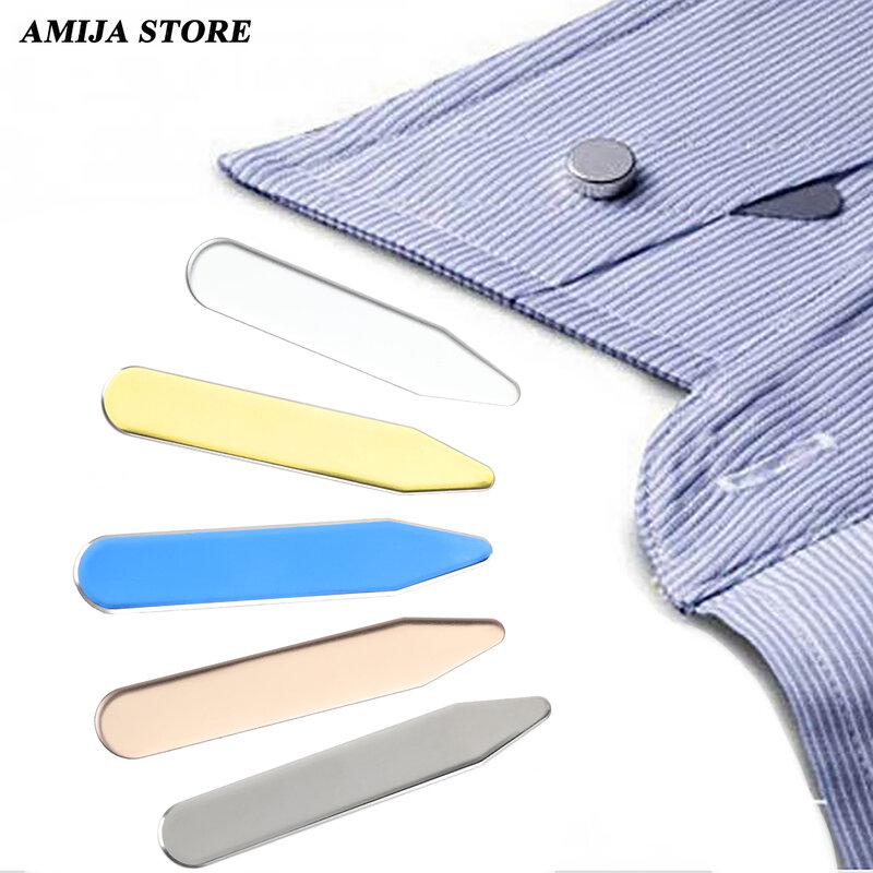 2Pcs Stainless Steel Collar Stay Stiffeners Bones For Bussiness Party Shirt Men's Gift Silver Gold Collar Support Man Jewelry