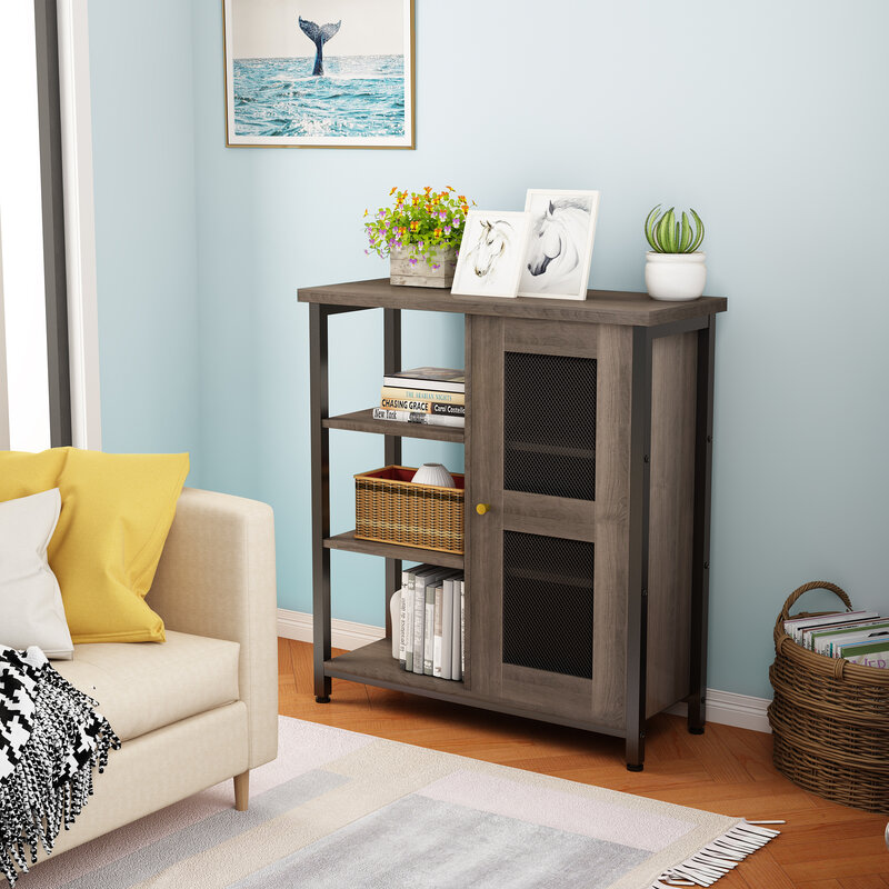 Versatility Open&Close Lockers W/6 Shelves Sideboard Free Standing Cupboard Entryway Cabinet Bookcase Living Room Side Cabinets