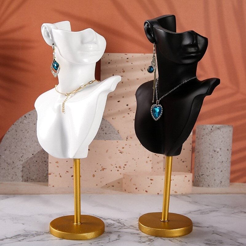 Earrings Holder Mannequin Bust Stand Jewelry Necklace Model Stand Resin Texture