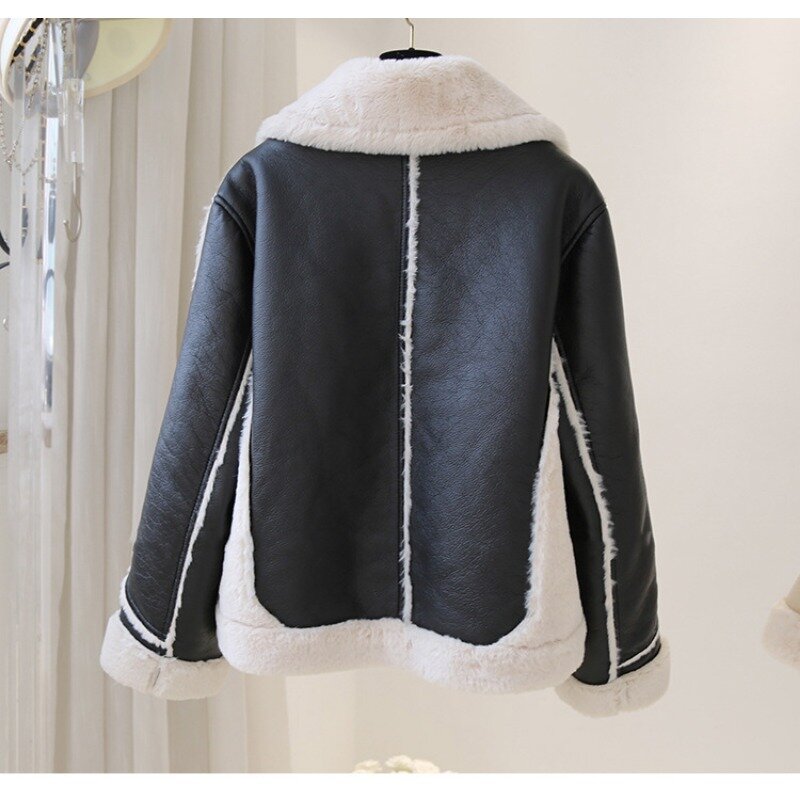 2023 Spring Autumn Fur Coat Women Short Winter Wear New Thick Warm Trichomegaly Suede Lamb Wool Jacket Fashion Commuter Overcoat