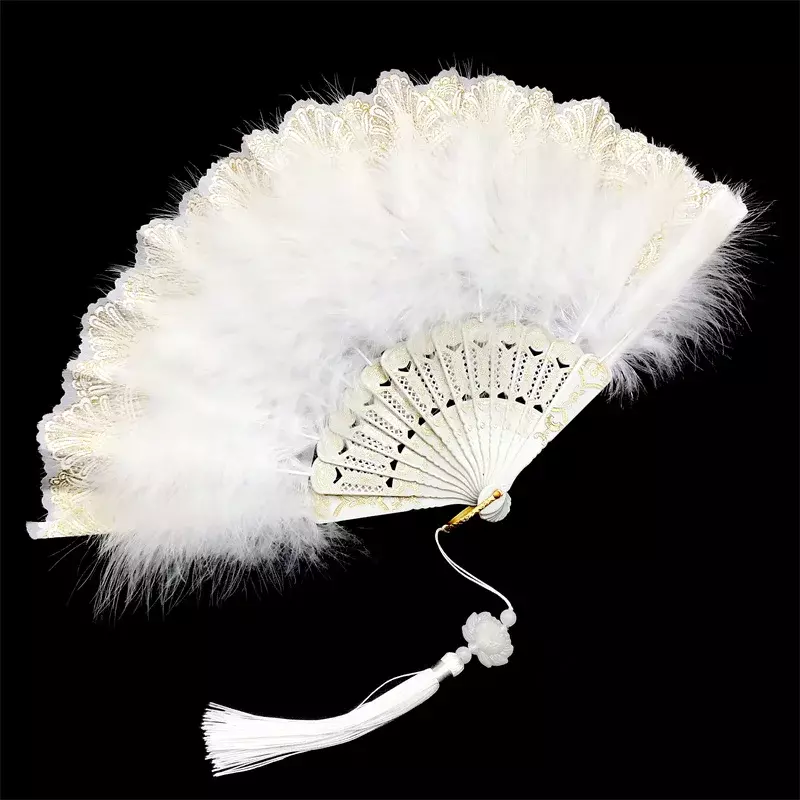 Feather Cute Folding Fan Foldable Favours Wedding Portable Folding Fan Personalised Lace Wedding Decoratons Wedding Supplies