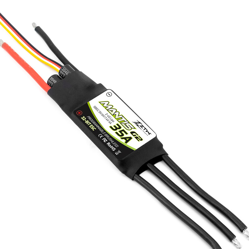 ZTW Upgraded 32-Bit Airplane ESC Mantis G2 25A/35A/45A 2-6S With 5/6/7.4V SBEC 4A Electronic Speed Controller For RC Airplane
