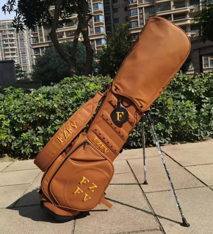 กระเป๋ากอล์ฟ2024มาตรฐานสำหรับผู้ชายกันน้ำได้กระเป๋าหนัง PU ซุปเปอร์ไฟเบอร์ทนทานกระเป๋าอุปกรณ์กอล์ฟ