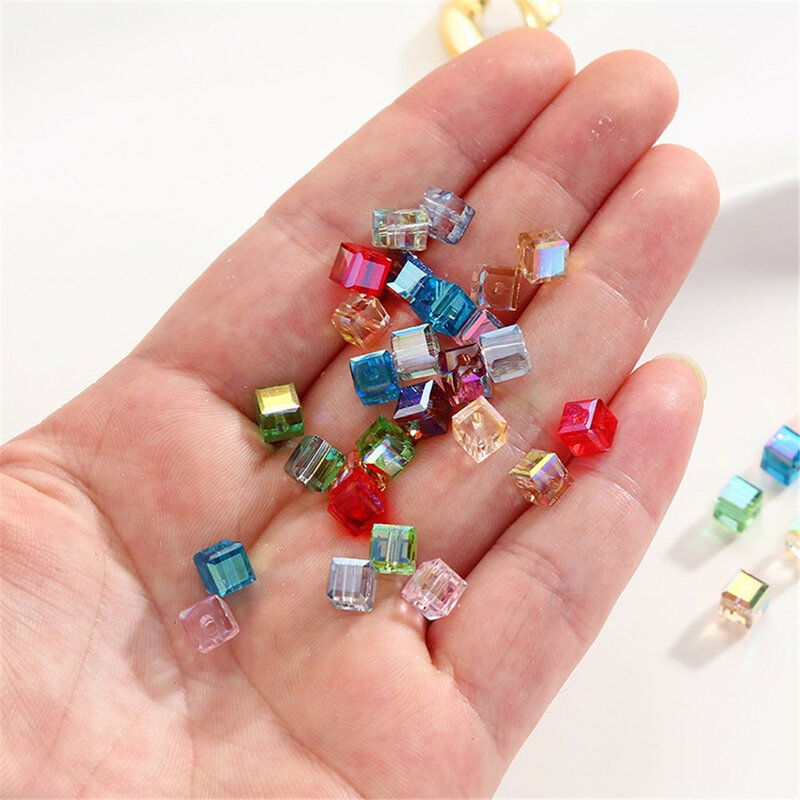 Manik-manik kristal gula Aurora warna-warni manik-manik tersebar buatan tangan Diy gelang kalung bahan manik-manik aksesoris perhiasan L365