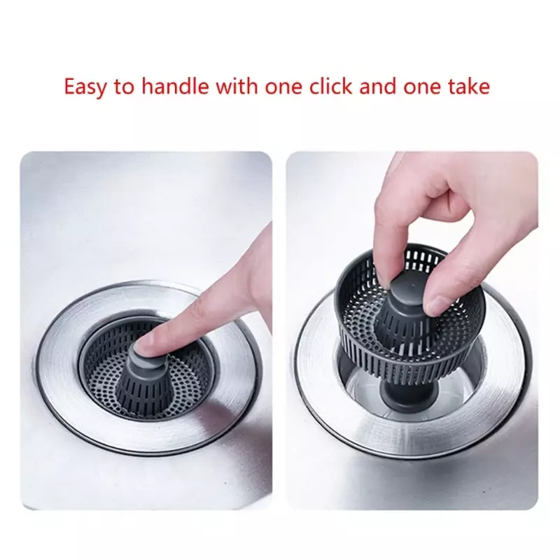 Kitchen Sink Drain Baskets Anti-clogging Drain Stopper Bounce Cores Sink Strainer Wash Basins Drain Filter Easy to Use