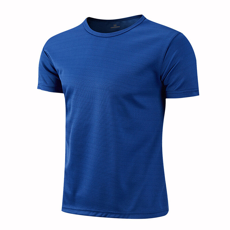 เสื้อกีฬาแขนสั้นแห้งเร็วหลากสีเสื้อฟิตเนสเสื้อเทรนเนอร์สำหรับผู้ชายระบายอากาศได้ดี