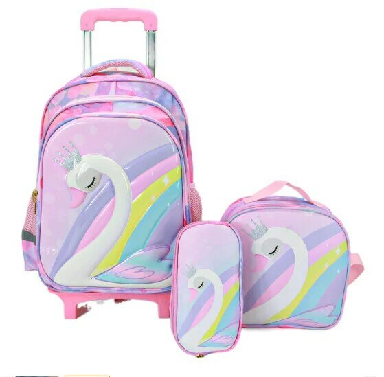 Школьный рюкзак на колесиках для девочек
