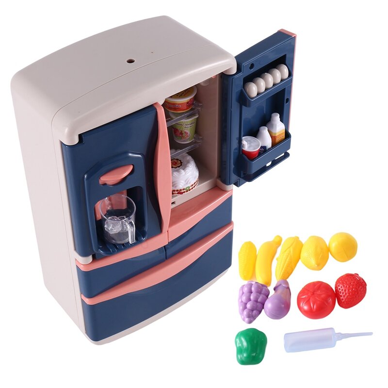 Refrigerador de simulación para el hogar para niños y niñas, electrodomésticos pequeños de juguete, juego de música con luces, Yh218-2Ce