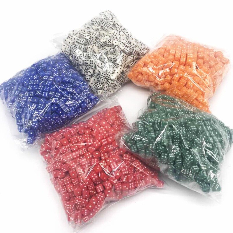 100Pcs 5mm 5*5*5mm Mini D6 Acrylic Gaming Right Angle Point Dice Standard Six Sided Cube For Board Game accessories