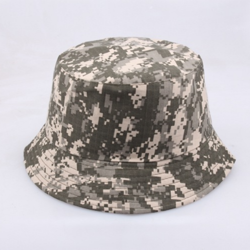 Topi Bucket kamuflase Pria Wanita, topi tentara taktis dapat dilipat perlindungan matahari dapat bernafas untuk olahraga mendaki pantai musim panas