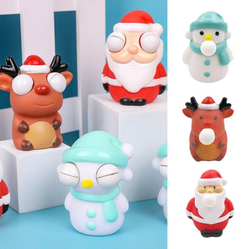 Knijp Speelgoed Kerstspeelgoed Veilig Cartoon Fidget Speelgoed Schattig Grappig Knijpen Speelgoed Kerstgunsten Met Sneeuwpop Kerstman Rendieren