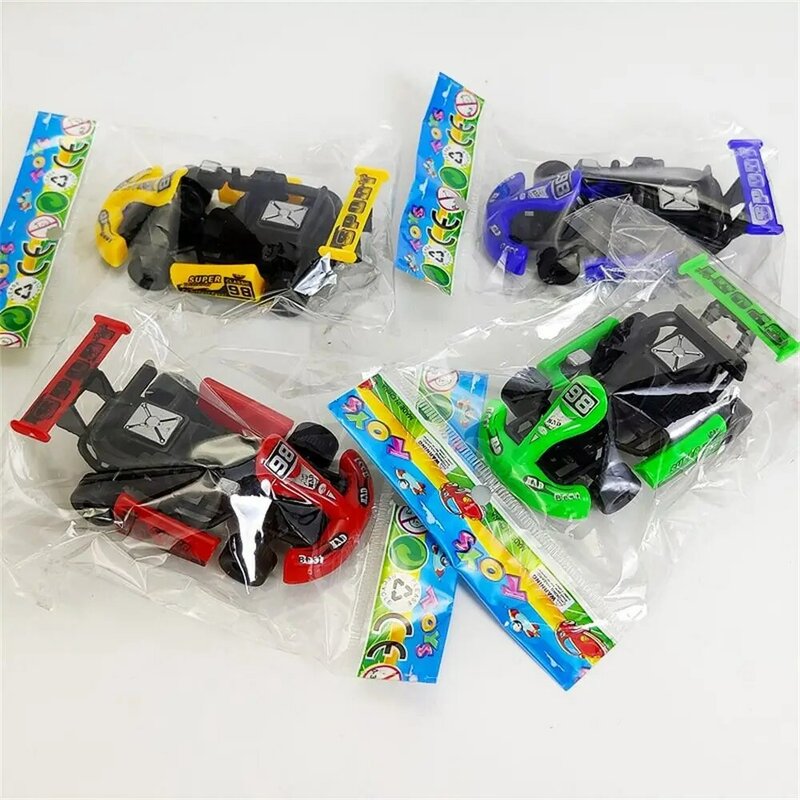 Mini voiture de course à quatre roues pour enfants, jouet de véhicule coloré, modèle de dessin animé Kart, dos nervuré, cadeau