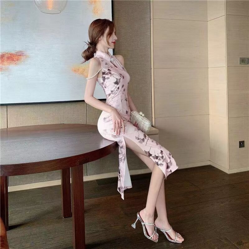 Женское винтажное платье-Ципао в китайском стиле