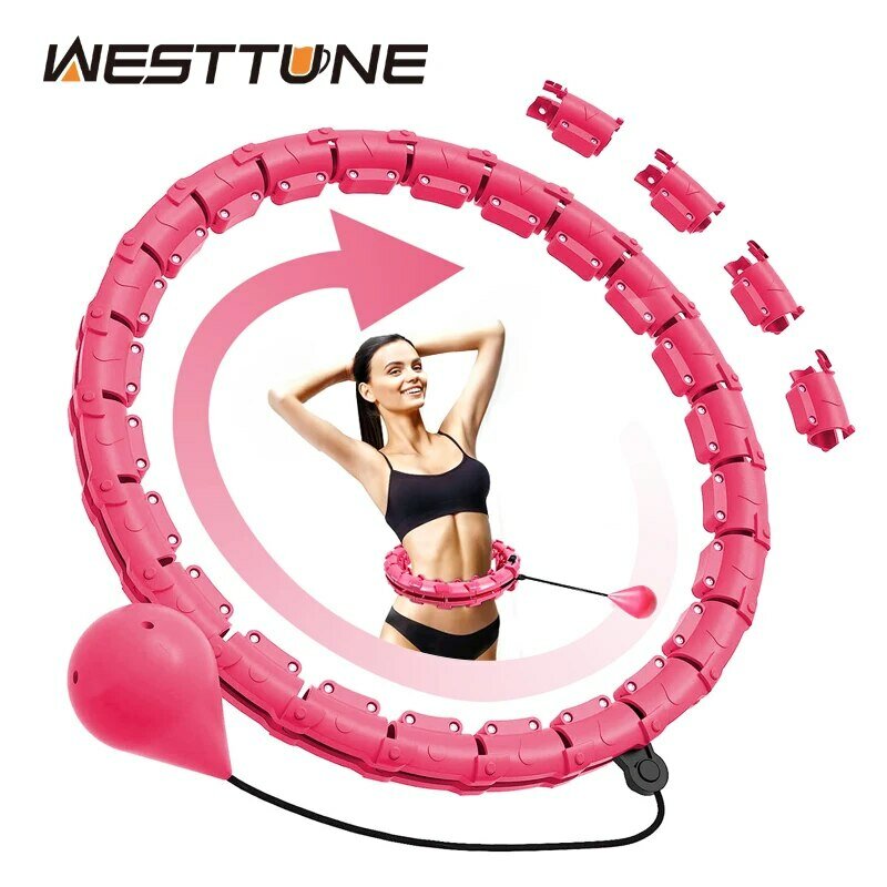 WESTTUNE Smart Weighted Fit Hoop Exercise Circle Infinity Fitness Hoop with Detachable Knots for Adults Weight Loss and Exercise
