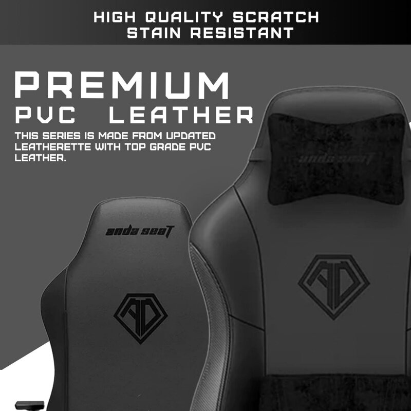 Anda Seat Phantom 3 Leather Gaming Chairs for Adults - Large Wide Seat Gaming Chair with Lumbar Support, Comfortable Premium Vid