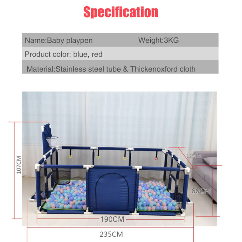 IMBABY Baby Playpens Indoor Baby Corralitos Safety Barriers Basketball Baby Activity Gym Large Parks for Baby Groundbox Fence