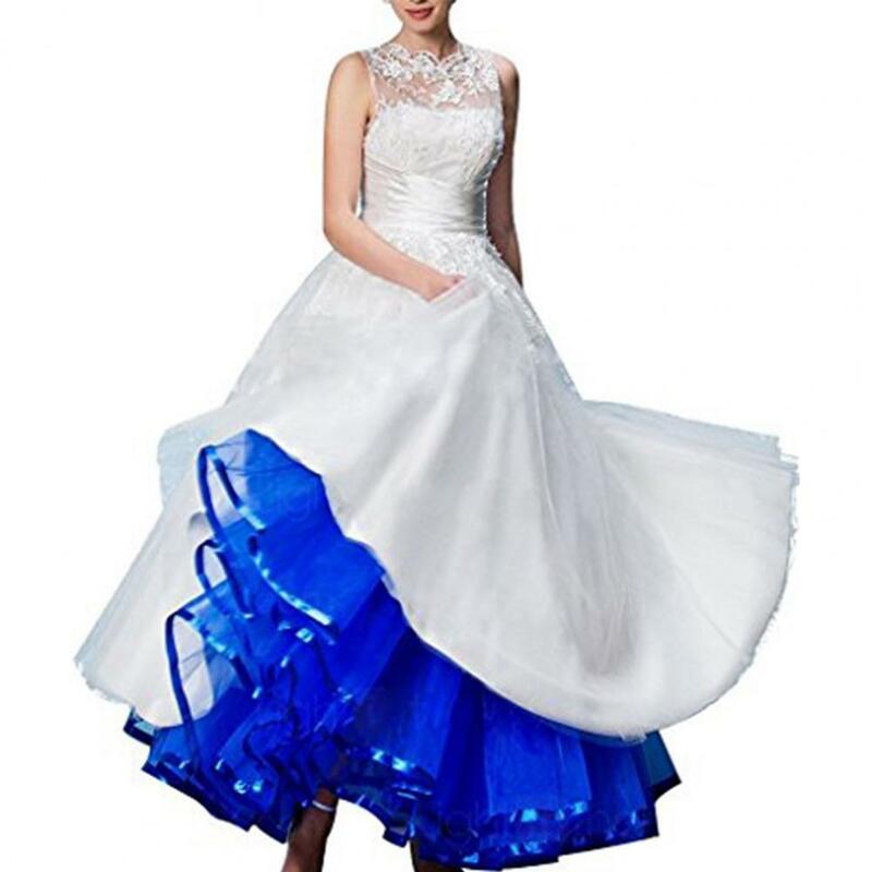 تنورة زفاف شبكية أنيقة ، صخب مطاطي للإغراء ، تنورة طويلة شفافة لحفلات الزفاف ، خصر مرتفع