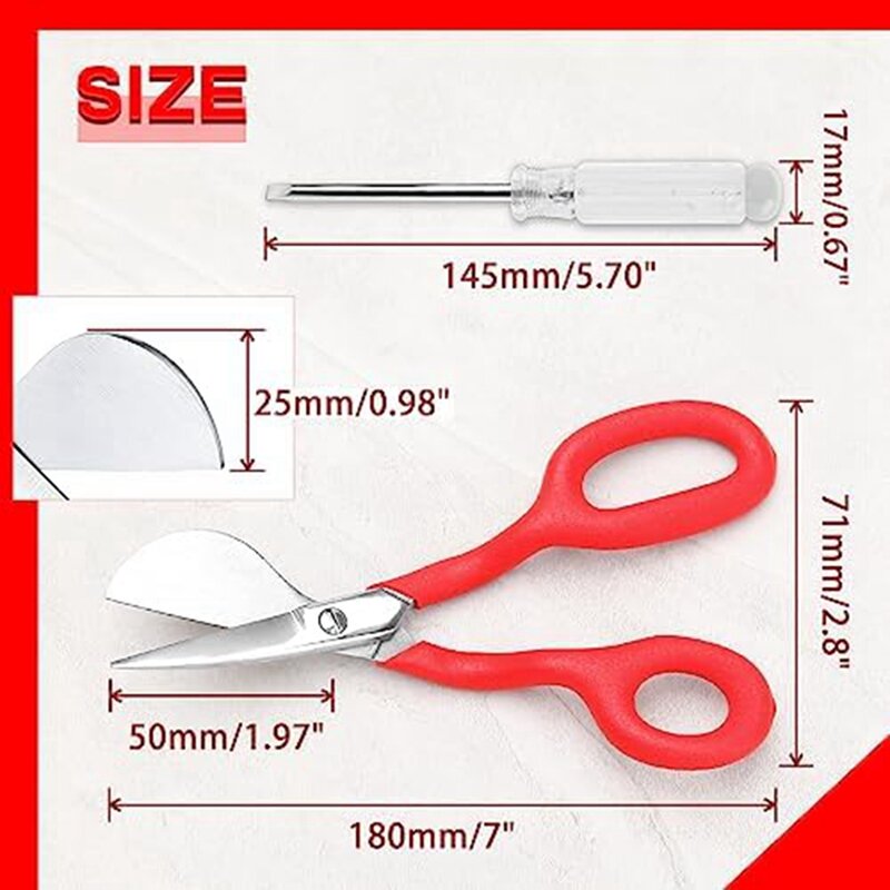 Tapete Staple Scissors com Applique Blade, Tesoura De Corte De Tecido, Corte, Fácil de Usar, 7"