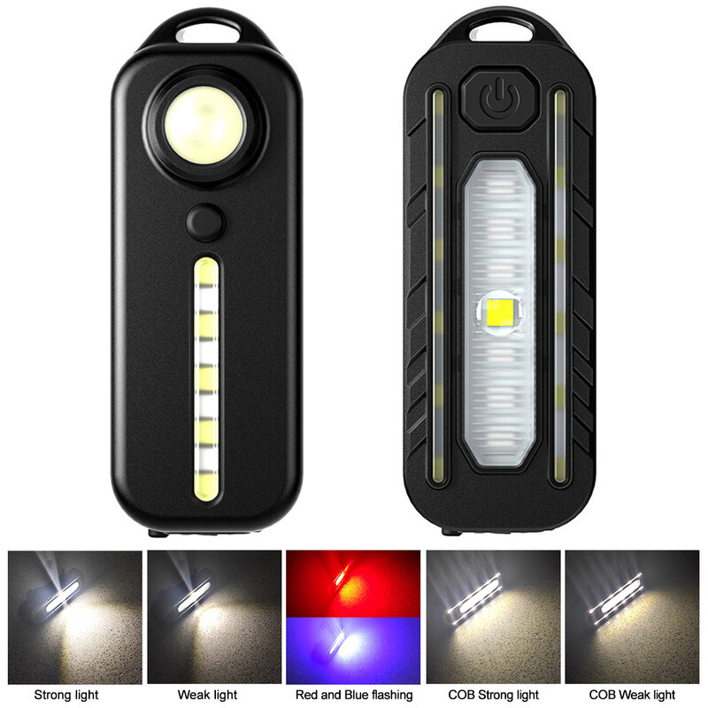 Đèn LED Màu Đỏ Và Xanh Dương Vai Cảnh Sát Ánh Sáng Có KẸP USB Sạc Đèn Pin Cảnh Báo An Toàn Xe Đạp Cảnh Báo Đèn Lồng