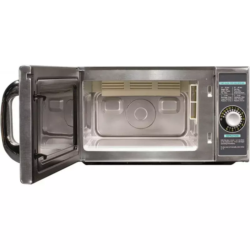 Sharp R-21LCFS Medium-Duty Commercial Microwave Oven with Dial Timer, Stainless Steel, 1000-Watts, 120-Volts, One Size