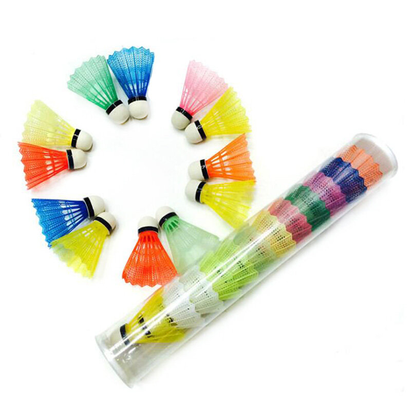 12 pçs colorido badminton peteca penas ganso bolas de badminton esportes ao ar livre acessórios badminton durável