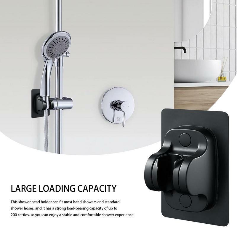 Soporte ajustable para cabezal de ducha, soporte de pared con ventosa negra, accesorios de baño