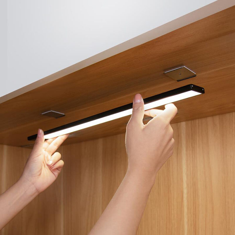 Luz LED nocturna recargable por USB, lámpara de noche de inducción del cuerpo humano para cocina, dormitorio, armario, iluminación de mesita de noche