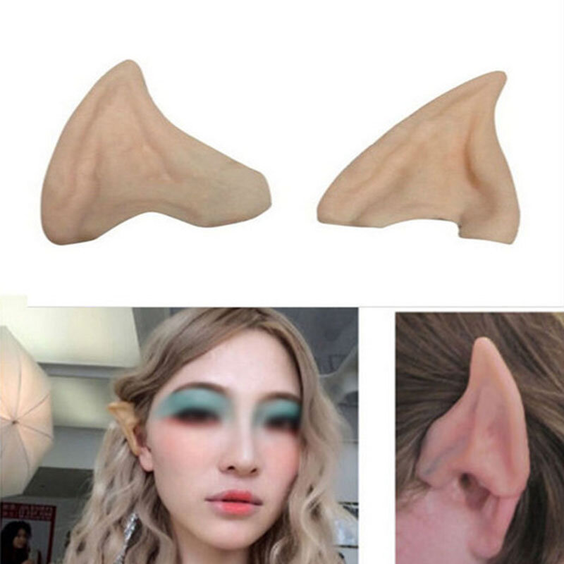 1Pair Vibrant Angel Elf Ears Fairy Cosplay Accessories Toys  Halloween Christmas Party Soft Latex  False Ears Props Toy