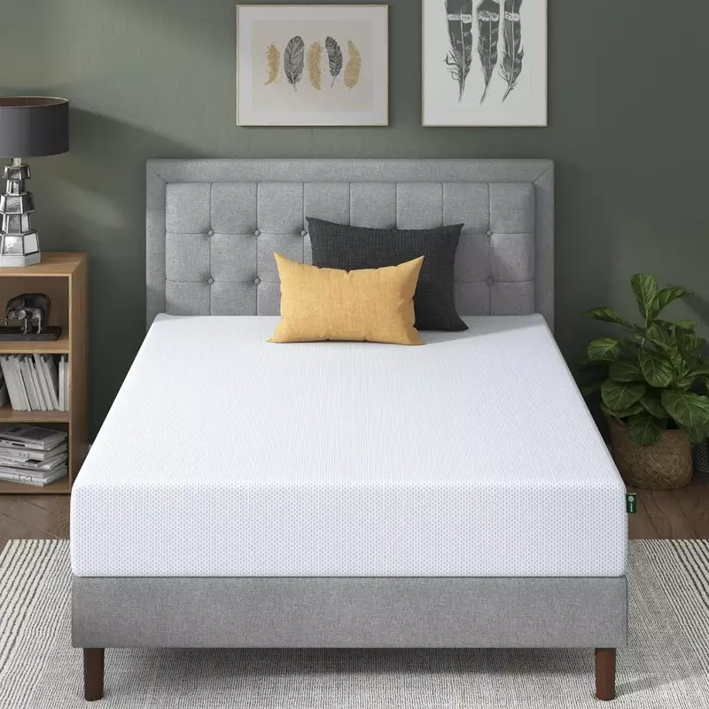 Bed-in-a-Box Futon Pad CertiPUR-US Certified Queen Mattress 12 Inch Green Tea Cooling Gel Memory Foam Mattress Fiberglass Free
