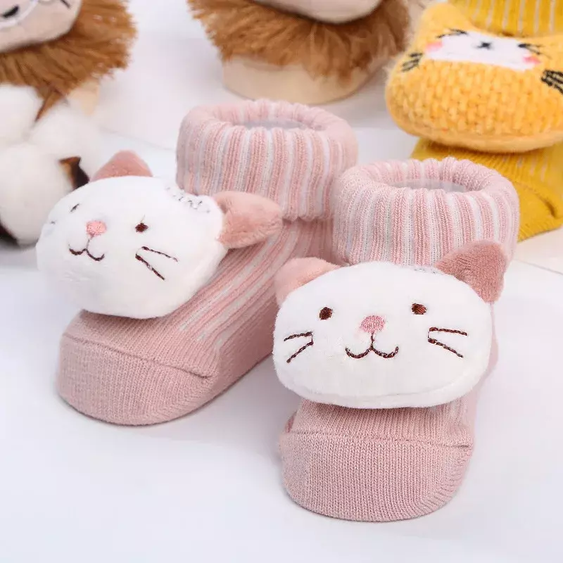 Kawaii Cotton Soft Socks for Newborn Infant Baby Cartoon Animal 3D Doll Socks for Boys Girls Infant Toddler Floor Socks