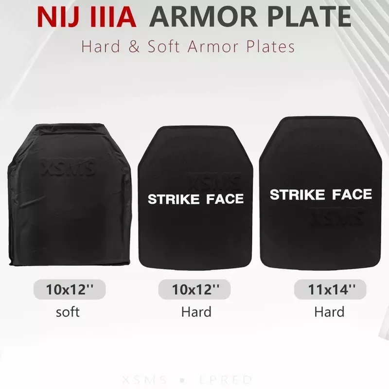 NIJ IIIA 3A placas de armadura dura y suave, chaleco balístico a prueba de balas, mochila, 25x30cm,28x34cm, 10x12 y 11x14