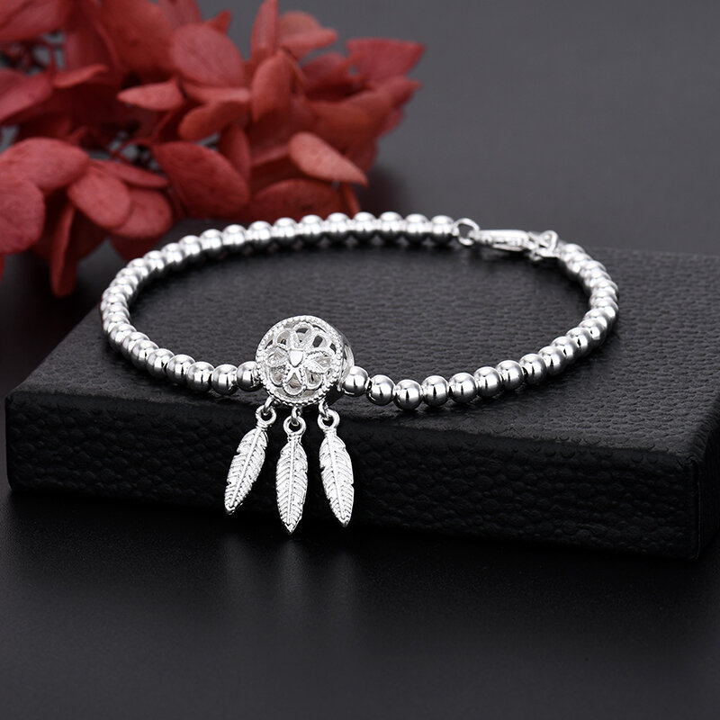 Feine 925 Sterling Silber Armband Perlen Kette Traum für Frauen Luxus Mode Party Hochzeit Schmuck Liebhaber Geschenk Charms