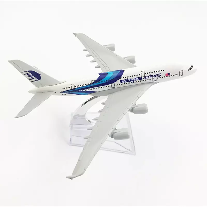 Aereo in lega in scala 1/400 Airbus A380 Malaysia Airlines 16cm modello di aereo giocattoli decorazione collezione regalo per bambini
