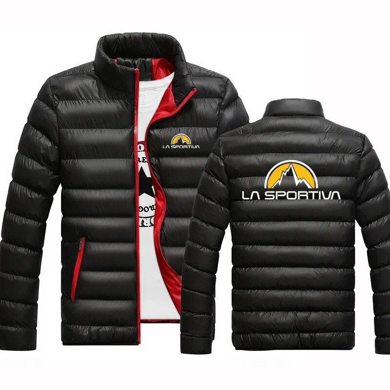 Męska jesienno-zimowa kurtka La Sportiva z nadrukiem logo 2024, wysokiej jakości, ciepła, czterokolorowa, zapinana na zamek, bawełniana kurtka