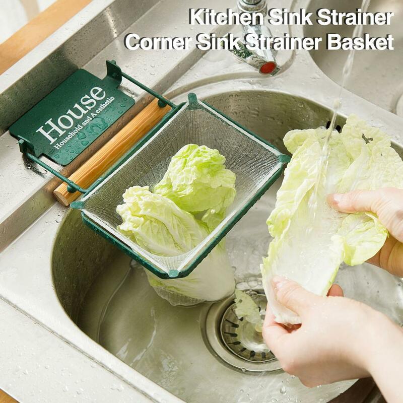 1 Set Sink Filter Shelf Fine Mesh Hole Sink Corner Food Catcher Leftovers Filter with Strainer Bags Kitchen Supplies
